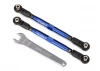 Traxxas Toe links front Unlimited Desert Racer (TUBES blue-anodized 7075-T6 Aluminium stronger than titanium) (102mm) (2) (assembled with rod ends and hollow balls)/ Aluminium wrench 7mm (1)