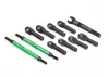 Traxxas Toe links E-Revo VXL (TUBES green-anodized 7075-T6 Aluminium stronger than titanium) (144mm) (2)/ rod ends assembled with steel hollow balls (8)/ Aluminium wrench 10mm (1)