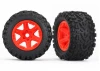 Traxxas Tires wheels assembled glued (orange wheels Talon EXT tires foam inserts) (2) (17mm splined) (TSM rated)