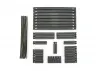 Traxxas Support posts, boat trailer (17mm (8), 30mm (8), 35mm (2), 37mm (8), 38mm (2), 40mm (2), 43mm (2), 65mm (4), 70mm (4)/ bunk boards (8)