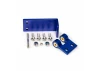 Traxxas Rudder mount, aluminium/ hinge pin/ 4x14mm BCS (stainless) (4)/ NL 4.0 (2)/ 4x3mm GS (stainless, with threadlock) (1)