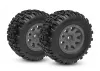 Traxxas Tyres + wheels, assembled (charcoal gray wheels, dual profile (2.1 outer, 2.6 inner), Sledgehammer tyres, foam inserts) (rear) (2)