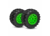 Traxxas Tyres + wheels, assembled (green wheels, dual profile (2.1 outer, 2.6 inner), Sledgehammer tyres, foam inserts) (rear) (2)