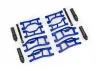 Traxxas Suspension kit, Mini MAXX WideMaxx, blue (includes front + rear suspension arms, front toe links + outer half shafts (extended)