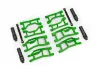 Traxxas Suspension kit, Mini MAXX WideMaxx, green (includes front + rear suspension arms, front toe links + outer half shafts (extended)