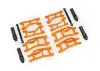 Traxxas Suspension kit, Mini MAXX WideMaxx, orange (includes front + rear suspension arms, front toe links + outer half shafts (extended)
