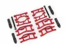 Traxxas Suspension kit, Mini MAXX WideMaxx, red (includes front + rear suspension arms, front toe links + outer half shafts (extended)