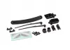 Traxxas Replacement body trim pieces for the 11011-series TRX-4 Nissan Pathfinder body. Includes side mirrors, windshield wipers, door handles, 2.6x10 mm screws (2), and 1.6x6 mm screws (6).