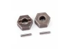 Traxxas Wheel hubs, hex (steel) (2)/ axle pins (2)