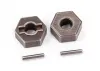 Traxxas Wheel hubs, hex (steel) (2)/ axle pins (2)