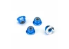 Traxxas Blue Anodised Aluminium M4 Nuts - Flanged Nylon Locking Serrated (4)