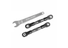 Traxxas Camber links, rear (TUBES charcoal gray-anodised, 7075-T6 aluminium, stronger than titanium) (2) (assembled with rod ends and hollow balls)/ aluminium wrench (1) (fits Drag Slash)