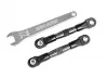 Traxxas Camber links, rear (TUBES charcoal gray-anodised, 7075-T6 aluminium, stronger than titanium) (2) (assembled with rod ends and hollow balls)/ aluminium wrench (1) (fits Drag Slash)