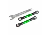 Traxxas Camber links, rear (TUBES green-anodised, 7075-T6 aluminium, stronger than titanium) (2) (assembled with rod ends and hollow balls)/ aluminium wrench (1) (fits Drag Slash)