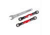 Traxxas Camber links, rear (TUBES red-anodised, 7075-T6 aluminium, stronger than titanium) (2) (assembled with rod ends and hollow balls)/ aluminium wrench (1) (fits Drag Slash)