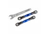 Traxxas Camber links, rear (TUBES blue-anodised, 7075-T6 aluminium, stronger than titanium) (2) (assembled with rod ends and hollow balls)/ aluminium wrench (1) (fits Drag Slash)