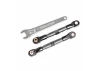 Traxxas Camber links, front (TUBES charcoal gray-anodised, 7075-T6 aluminium, stronger than titanium) (2) (assembled with rod ends and hollow balls)/ aluminium wrench (1) (fits Drag Slash)