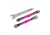 Traxxas Camber links, front (TUBES pink-anodised, 7075-T6 aluminium, stronger than titanium) (2) (assembled with rod ends and hollow balls)/ aluminium wrench (1) (fits Drag Slash)