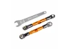 Traxxas Camber links, front (TUBES orange-anodised, 7075-T6 aluminium, stronger than titanium) (2) (assembled with rod ends and hollow balls)/ aluminium wrench (1) (fits Drag Slash)