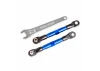 Traxxas Camber links, front (TUBES blue-anodised, 7075-T6 aluminium, stronger than titanium) (2) (assembled with rod ends and hollow balls)/ aluminium wrench (1) (fits Drag Slash)