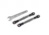 Traxxas Toe links, front (TUBES charcoal gray-anodised, 7075-T6 aluminium, stronger than titanium) (2) (assembled with rod ends and hollow balls)/ aluminium wrench (1) (fits Drag Slash)