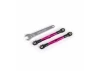 Traxxas Toe links, front (TUBES pink-anodised, 7075-T6 aluminium, stronger than titanium) (2) (assembled with rod ends and hollow balls)/ aluminium wrench (1) (fits Drag Slash)