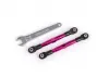 Traxxas Toe links, front (TUBES pink-anodised, 7075-T6 aluminium, stronger than titanium) (2) (assembled with rod ends and hollow balls)/ aluminium wrench (1) (fits Drag Slash)