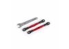 Traxxas Toe links, front (TUBES red-anodised, 7075-T6 aluminium, stronger than titanium) (2) (assembled with rod ends and hollow balls)/ aluminium wrench (1) (fits Drag Slash)