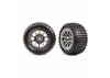 Traxxas Tyres + wheels, assembled (2.2 black chrome wheels, Alias 2.2 Tyres) (2) (Bandit rear, medium compound with foam inserts)