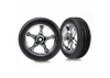 Traxxas Alias Ribbed Tires with Tracer 2.2 Chrome Wheels (assembled glued) (front)