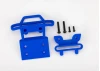 Traxxas Bumper, front/ bumper mount, front / 4x23mm BCS (2)/ 3x10mm BCS (2) (blue)