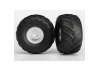 Traxxas Tires wheels assembled glued (satin chrome wheels Terra Groove dual profile tires foam inserts) (electric rear) (2)