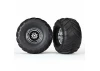 Traxxas Tires wheels assembled glued (chrome wheels Terra Groove dual profile tires foam inserts) (electric rear) (2)