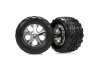 Traxxas Talon tires All-Star chrome wheels foam inserts (assembled and glued) (electric rear) (2)