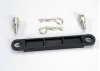 Traxxas Battery hold-down plate (black)/ metal posts (2)/body clips (2)
