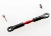Traxxas Turnbuckle Aluminium (red-anodized) camber link front 39mm (1) (assembled w/rod ends)/hollow balls (2)(See part 3741X for complete camber link set)