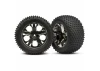 Traxxas Alias tires All Star black chrome wheels foam inserts (assembled and glued) (rear) (2) (TSM rated)
