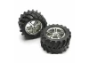 Traxxas Chevron Tyres Pre-Glued On Split Spoke Chrome Wheels (pair)