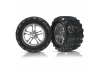 Traxxas Talon Tyres Pre-Glued On Split Spoke Satin Chrome Wheels (pair)