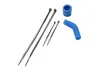 Traxxas Pipe coupler molded (blue)/ exhaust deflecter (rubber blue)/ cable ties long (2)/ cable ties short (2)