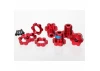Traxxas Red-anodized Aluminium 17mm splined wheel hubs and hex nuts
