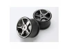 Traxxas Gemini 3.8 Wheels (black chrome) (2) (use with 17mm splined wheel hubs nuts part 5353X)