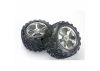 Traxxas Talon Tyres Pre-Glued On Gemini Chrome Wheels - Pair