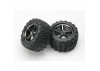 Traxxas Talon Tyres Pre-Glued On Black Gemini Chrome Wheels - Pair