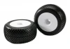 Traxxas Response Pro Tyres - Pre Glued On 3.8 White Dish Wheels - 17mm Traxxas Splined Fitting - Pair