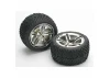 Traxxas Victory Tyres Pre Glued On Twin Spoke Chrome Wheels - 12mm Hex Fit