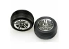 Traxxas Alias ribbed tires Twin-Spoke wheels foam inserts (assembled and glued) (nitro front) (2)