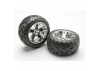 Traxxas Anaconda Tyres Pre Glued On All Star Chrome Wheels - 12mm Hex (Nitro Rear/Elec Front)
