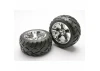 Traxxas Anaconda Tyres Pre Glued On All Star Chrome Wheels - Bearing Fit