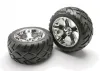 Traxxas Anaconda Tyres Pre Glued On All Star Chrome Wheels - Bearing Fit